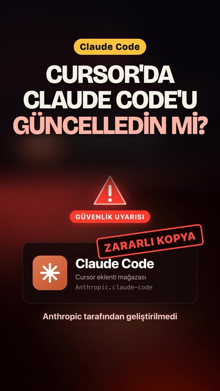 Cursor'da sahte Claude Code eklentisi: hemen kontrol et