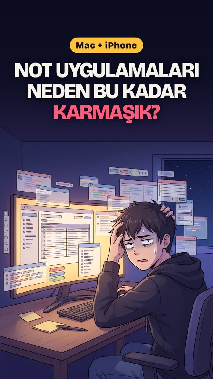 Not uygulamaları neden bu kadar karmaşık? Mac ve iPhone için kendim yazdım
